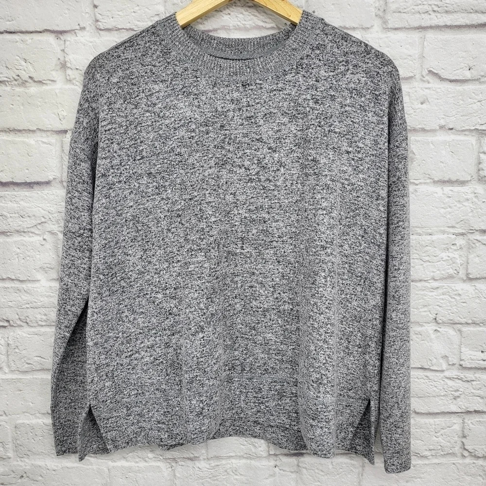 Lucky Brand Gray Space Dye Lightweight Sweater Sz S
